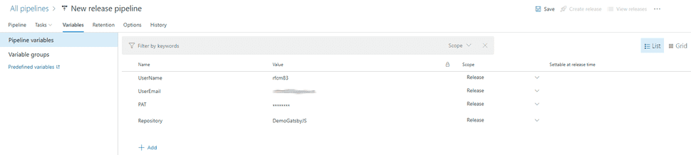 Task Variables