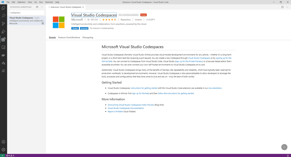 Codespace Extension