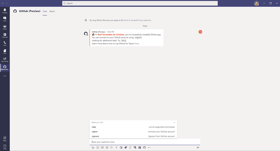 GitHub App installed