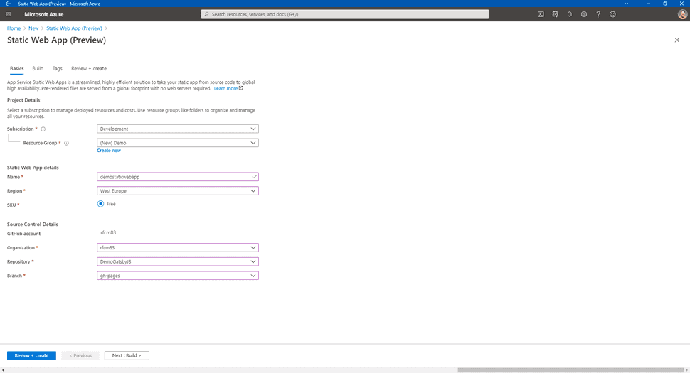 Repo and Azure Static Web Apps